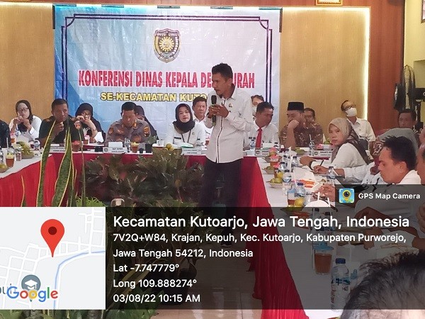 Konferensi Kades / Lurah se-Kecamatan Kutoarjo bulan Agustus 2022