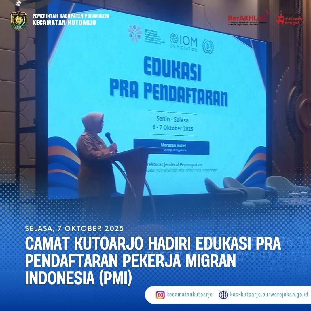 Camat Kutoarjo hadiri Kegiatan Edukasi Pra Pendaftaran Pekerja Migran Indonesia