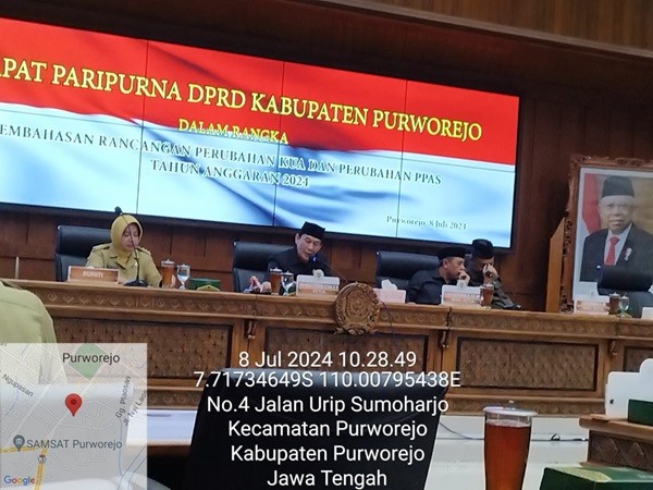 Camat Kutoarjo hadiri Rapat Paripurna Penyampaian Rancangan Perubahan KUA dan PPAS 2024 