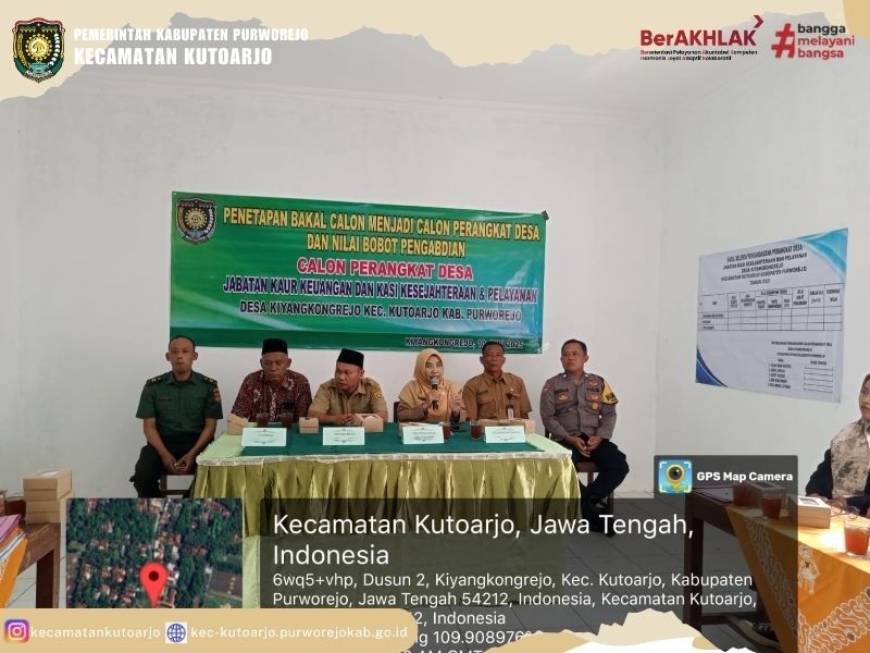 Monitoring Pelaksanaan Seleksi Calon Perangkat Desa Kiyangkongrejo
