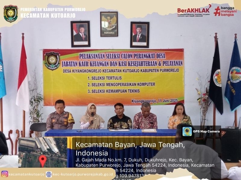 Pelaksanaan Seleksi Perangkat Desa Kiyangkongrejo