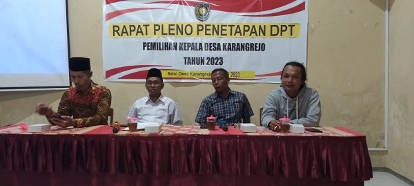 Rapat Pleno Penetapan Daftar Pemilh Tetap Desa Karangrejo