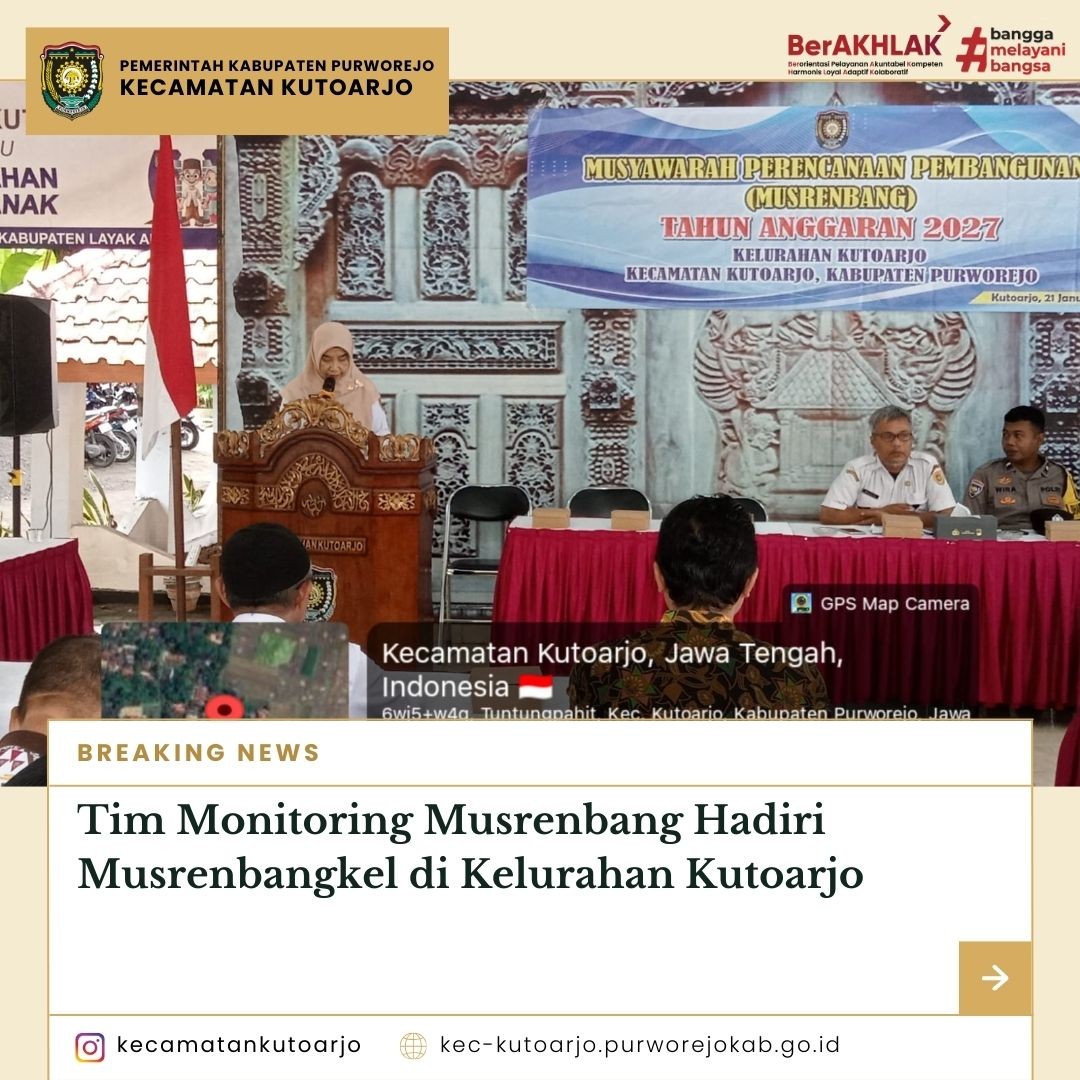 Tim Monitoring Musrenbang Hadiri Musrenbangkel di Kelurahan Kutoarjo
