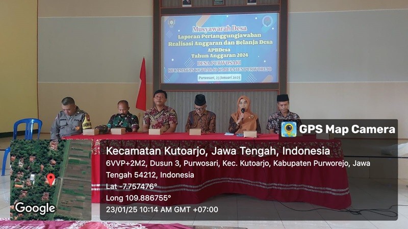 Musyawarah Desa tentang Laporan Realisasi Pertanggungjawaban APBDes Purwosari