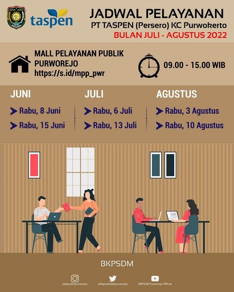 Jadwal Layanan Taspen bulan Juli - Agustus 2022