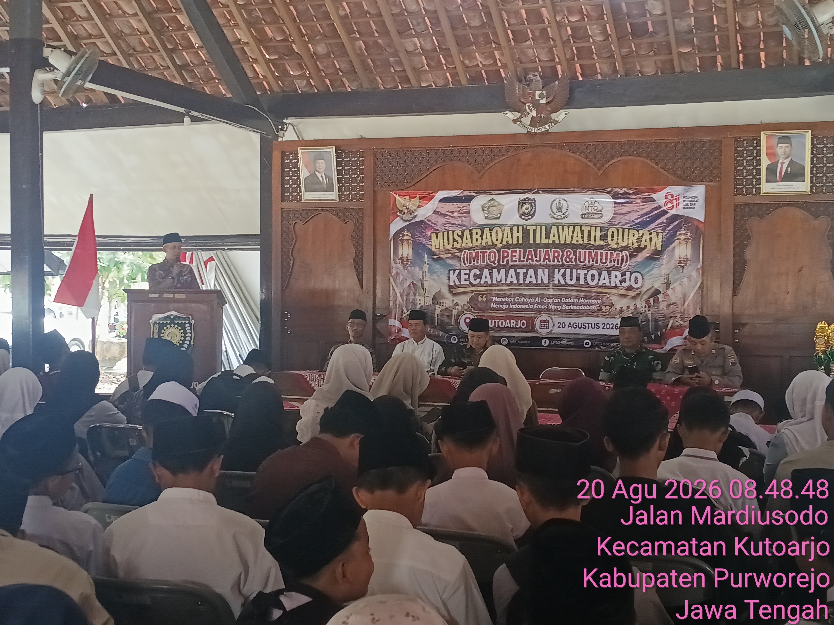 Camat Kutoarjo membuka Lomba MTQ di Pendopo Kecamatan Kutoarjo
